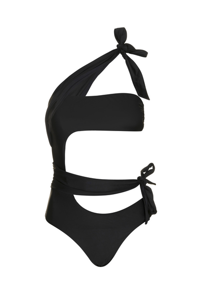 Black Cannes cut out swimsuit adjustable 